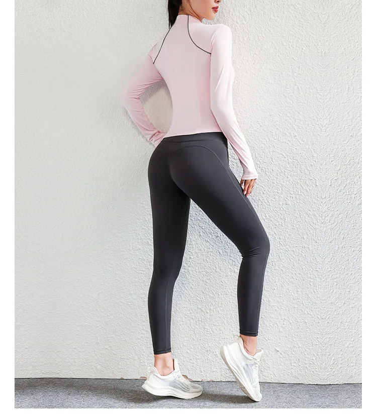 Autumn Winter Women Yoga Long Sleeve Sportswear Outdoor Sports Running Gym Fitness Pilates Breathable Comfortable Coat Soft Tops