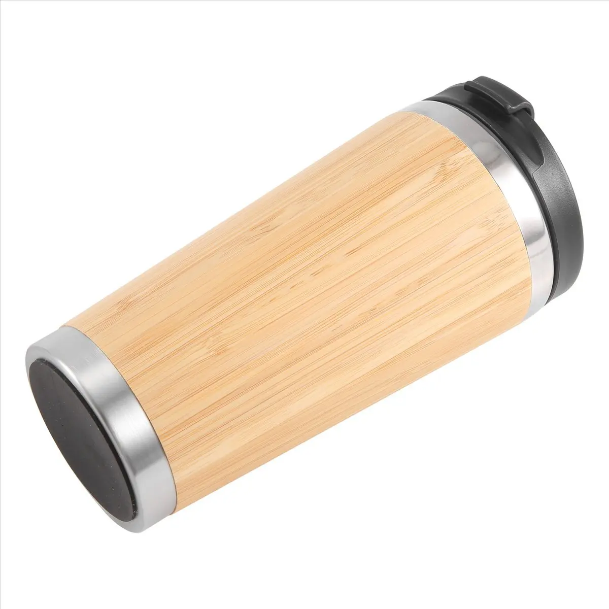 BHBL 450Ml Bamboo Coffee Cup Stainless Steel Coffee Travel Mug With Leak-Proof Cover Insulated Coffee Accompanying Cup Reusable