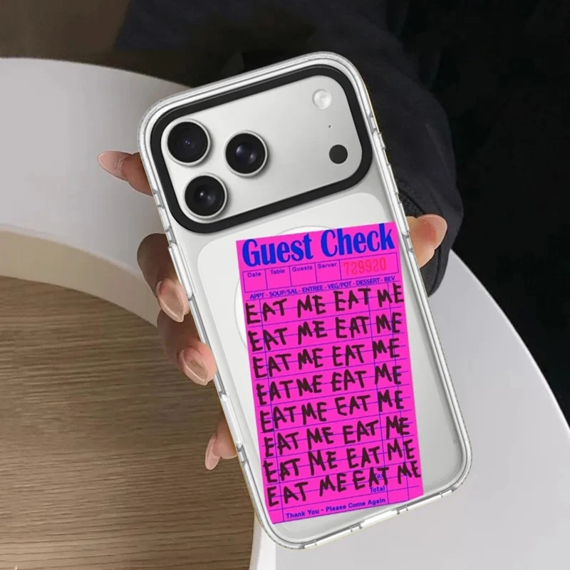 

Creative Text Impact White Border Magnetic Cover for IPhone 12 13 14 15 16 17 Pro Max Case for IPhone 17 Air