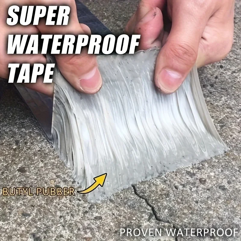 Waterproof Butyl Rubber Tape Heavy Duty Aluminium Foil Roof Repair Tape Stop Leak Pipe Crack Sealing Tape Weatherproof