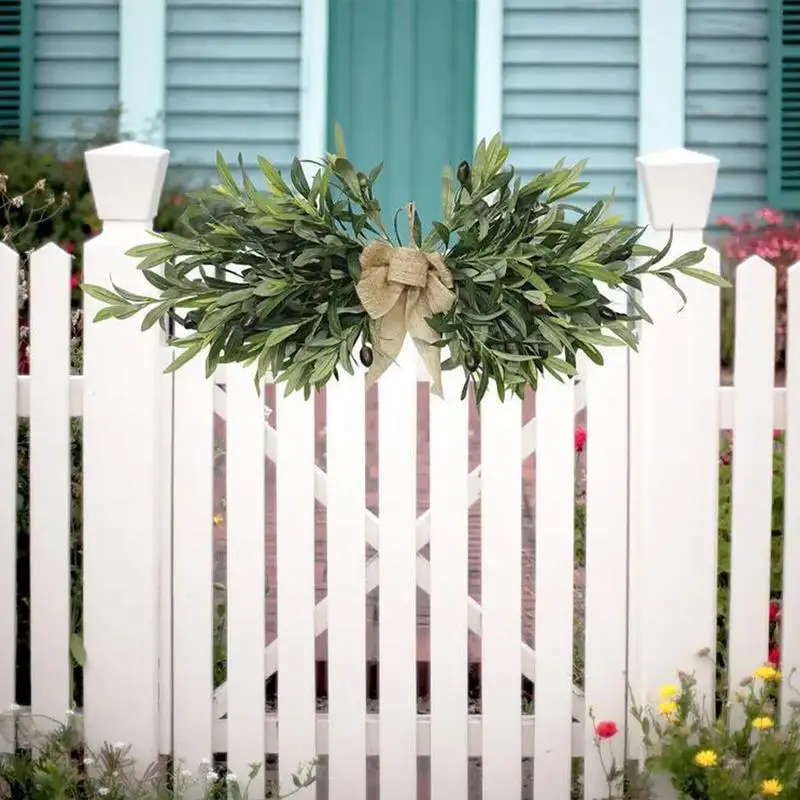 프런트 문짝 인조 올리브 화환, 가짜 올리브 잎 화환, 녹지 화환, 결혼식 아치 파티 벽난로 벽 장식