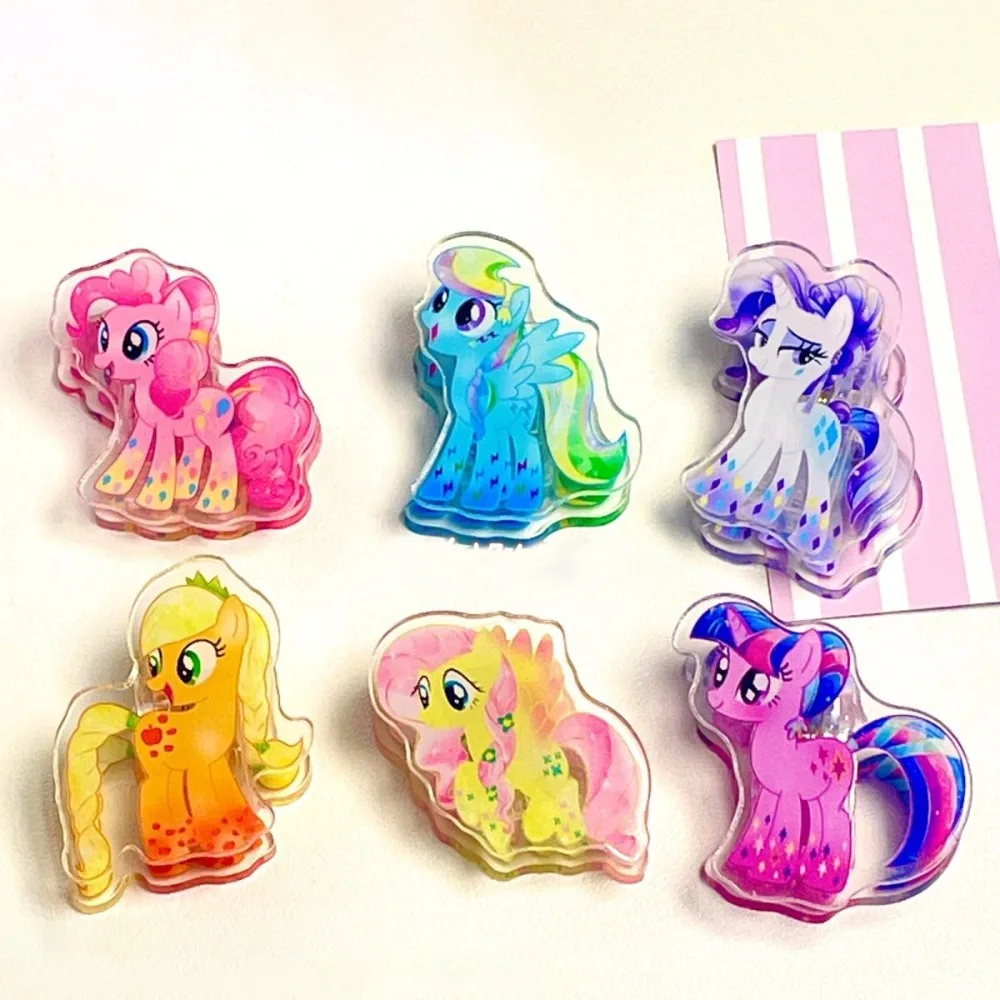 Anime Cartoon My Little Pony Pinkie Pie Fluttershy Twilight Sparkle Acrylic Paper Clip Student Test Paper Note Organizer Clip