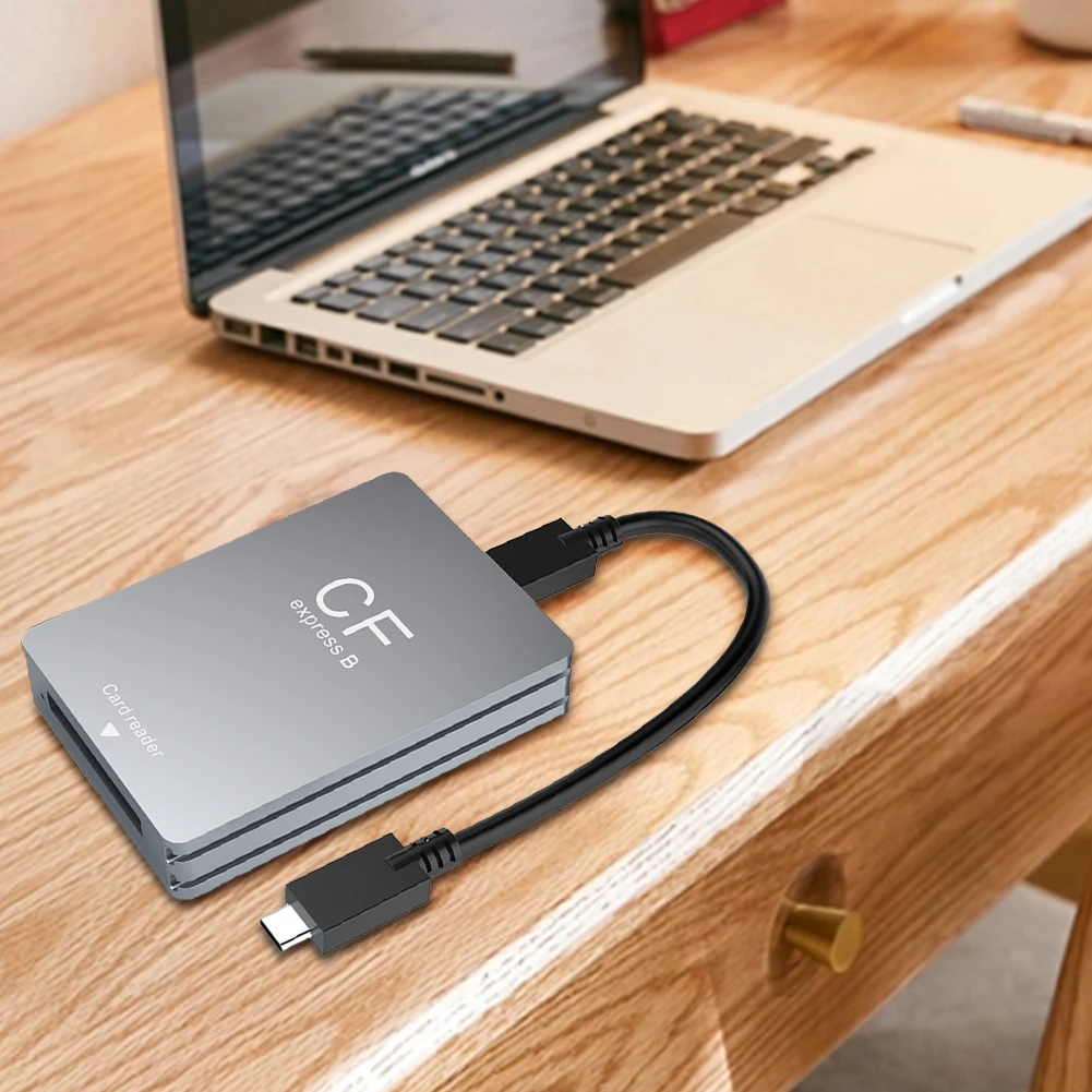 Lettore di schede CFexpress Tipo B Lettore CFexpress USB 3.2 da 10 Gbps con cavo da USB C a USB C/A Supporto Android/Windows/OS
