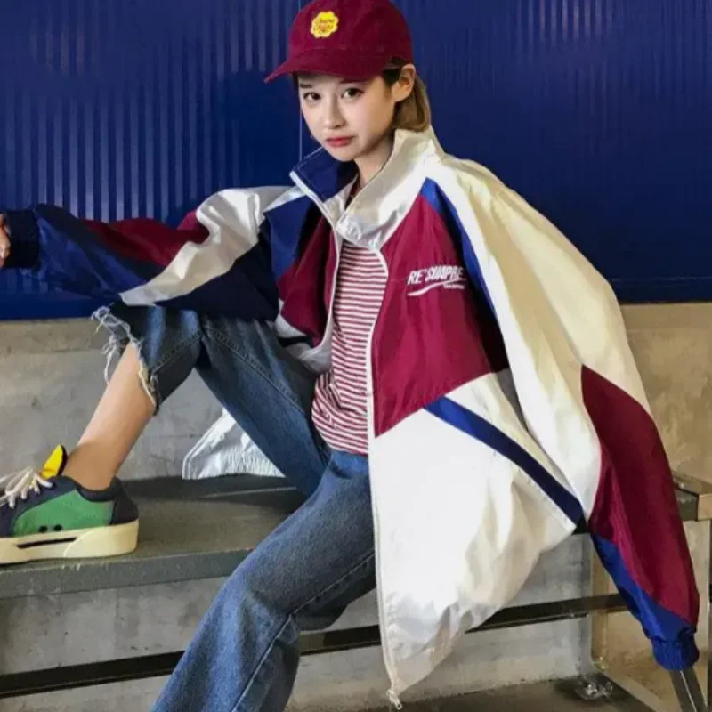 Chaqueta de béisbol versión coreana Harajuku para hombre, chaqueta deportiva para chico guapo, estilo Ins Academy, abrigo a juego de colores para