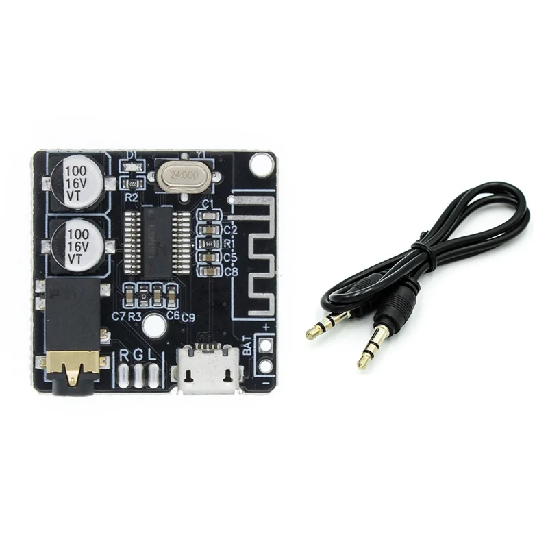 Bt5.0 Audio-Ontvanger + Aux Audio Kabel Kit Mp3 Bluetooth Decoder Verliesvrije Auto Luidspreker Audio Versterker Board Module