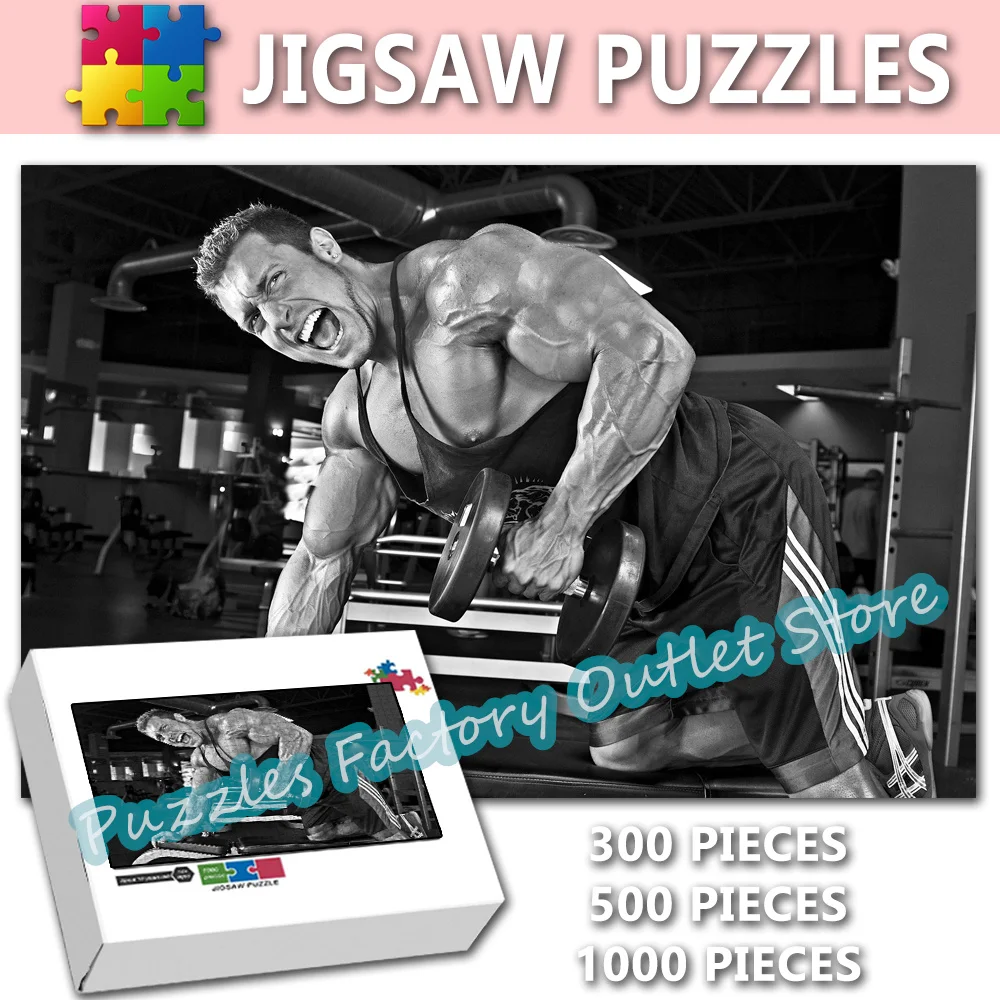 

Sexy Weightlifting Muscle Men Jigsaw Puzzles Bodybuilding Fitness 300/500/1000 Pieces Puzzle for Adult Decompressing Game Toys