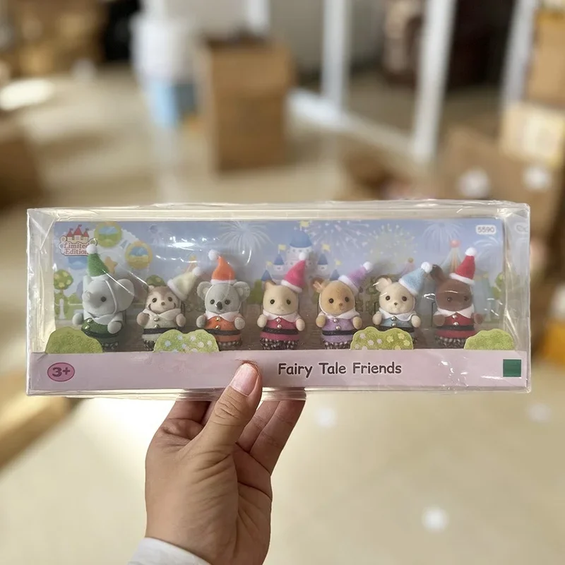 Sylvanian Families Anime Figure A Setfairy Tale Friends Kawaii Flocking Doll Cute Desktop Decoration Christmas Gift For Children