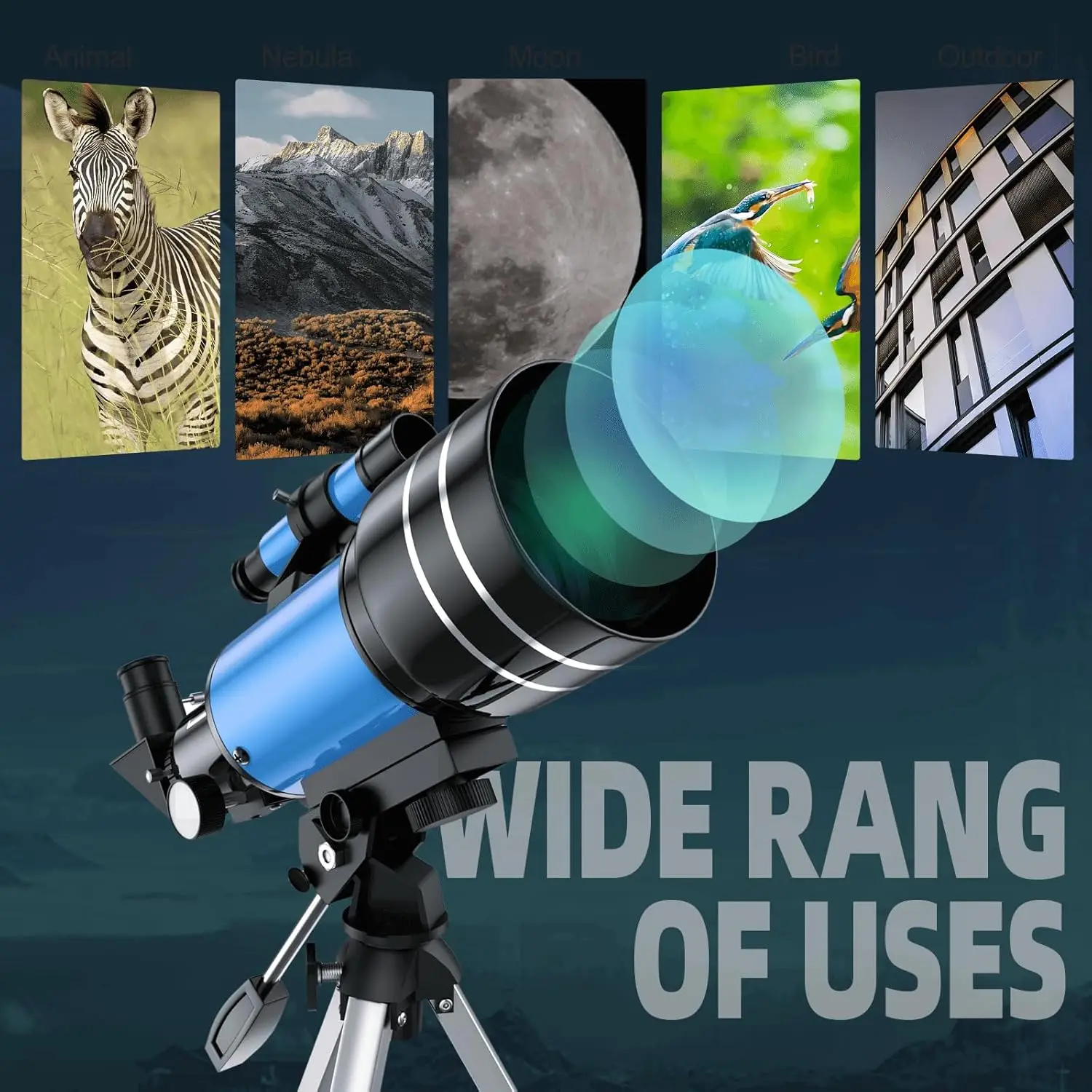 

Astronomical Telescope Monocular Magnification 15-150 Professional Bak4 Prism Reflecting F30070-B Camping Travel Children Gifts