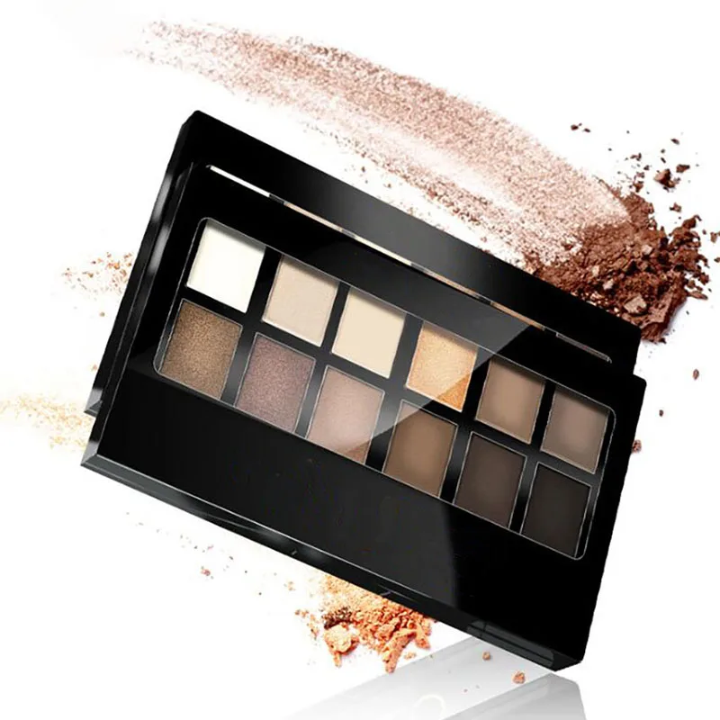 12 Màu Trang Điểm Phấn Mắt Khay Lâu Nude Lắc Chân Nữ Bảng Phấn Mắt Di Động Phụ Nữ Mỹ Phẩm Lấp Lánh Mờ Mắt