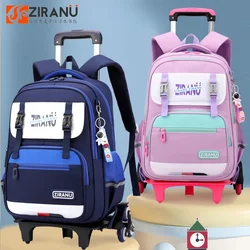 Unisex Rolling School Bags Children Waterproof Backpack with Wheels Girls Trolley Luggage Bookbags Boy New Fashion Schoolbags