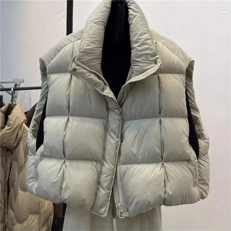 

Женский хлопковый жилет, новая осенне-зимняя свободная парка без рукавов, женские повседневные однотонные теплые стеганые жилеты, куртки