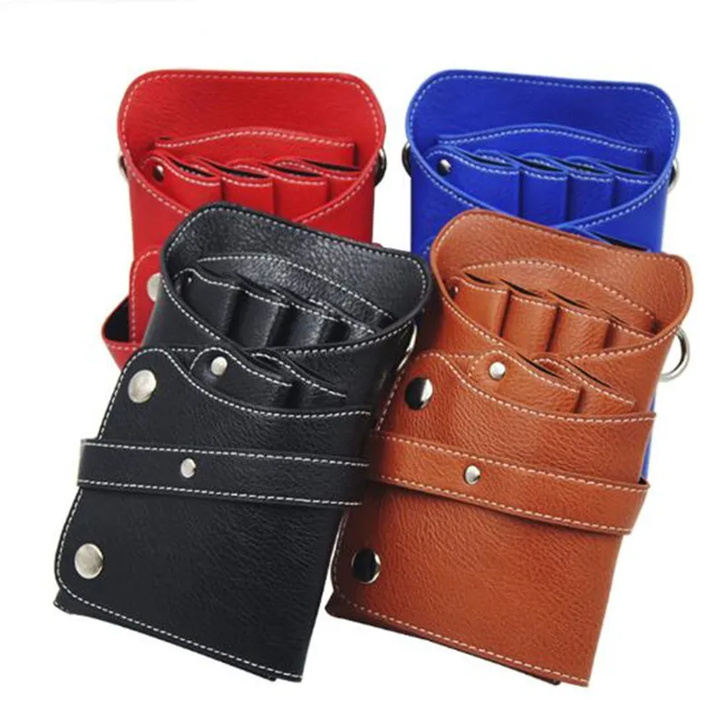 Hair Scissor Bag Clips Comb Case Hairdressing Barber Hair Scissor Holster Pouch Holder Tool Salon Waist Pack Belt PU Leather Bag