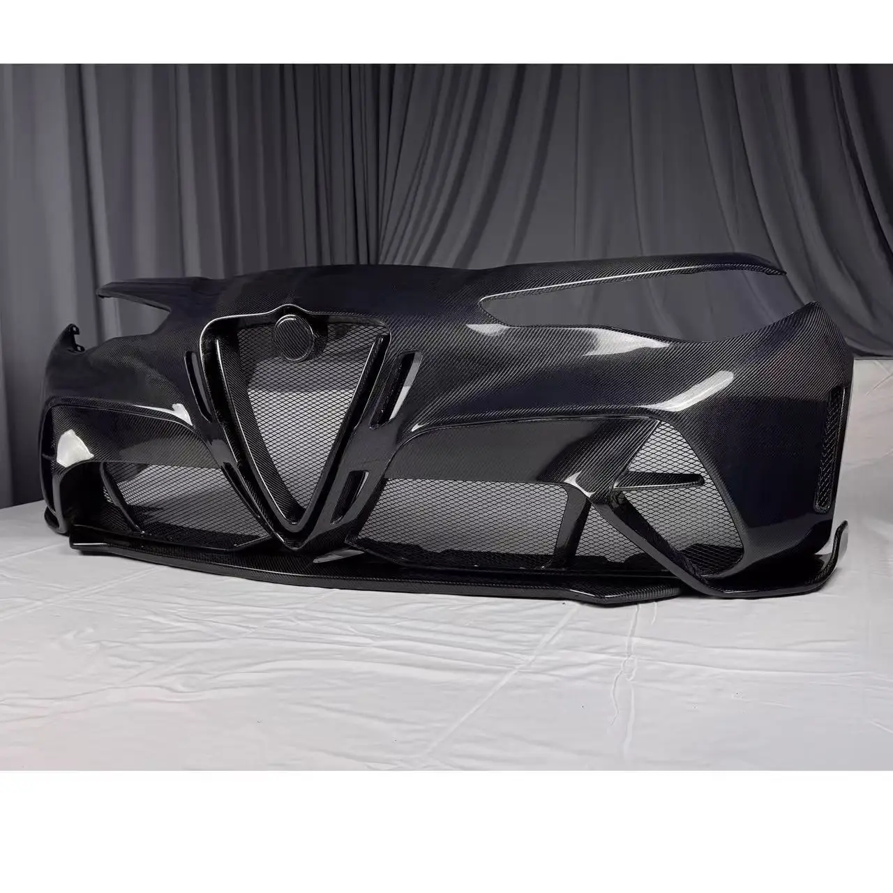 Amortecedor dianteiro de carbono se encaixa para giulia gtam estilo atualização pára-choques peça do carro 2016-2023