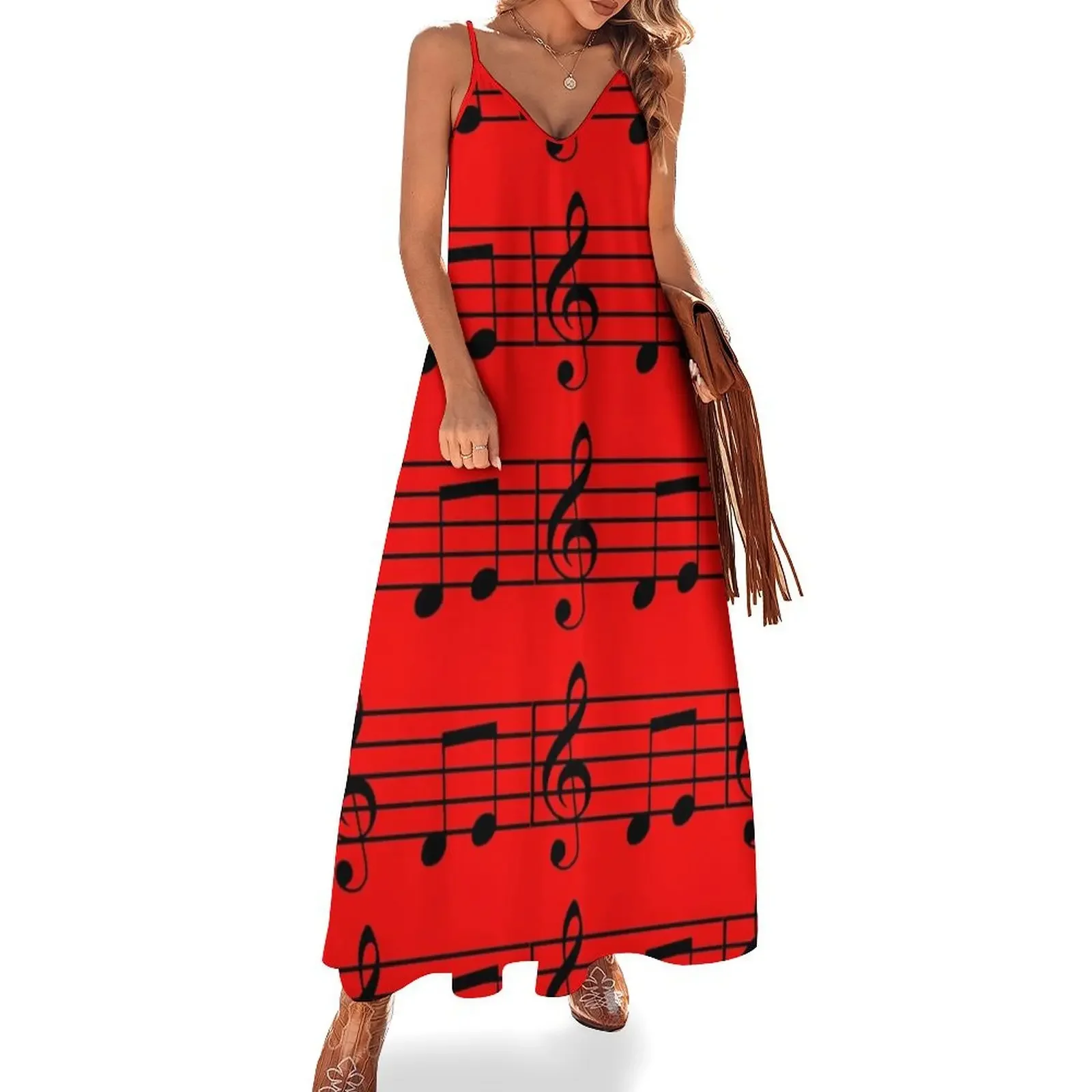 

music notes Sleeveless Dress women clothing 2024 new arrivals summer dress daily women's evening dresses dress for woman