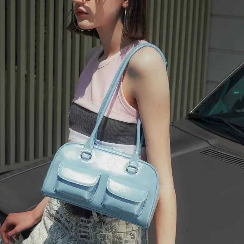 Bolso de estilo coreano Xu Yunzhen Sane para mujer, bolsa de bolos Standoil, bolso de mano Boston, bolso de axilas, bolso de hombro elegante, nuevo, 2024