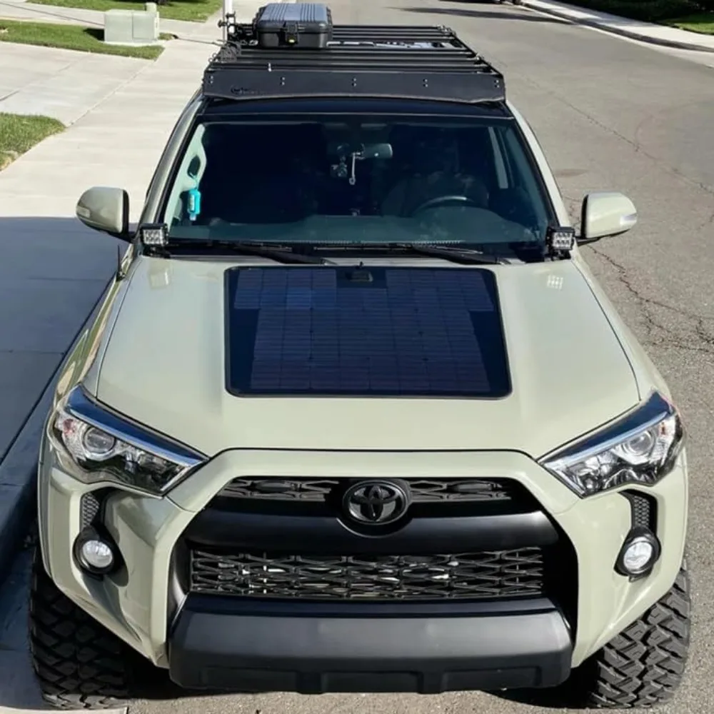 

Lensun 100W 12V Hood Flexible Solar Panel for 4Runner 4th & 5th Gen (2003-2024) - Off Grid Solar Power for Offroading/Ove