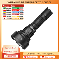 Wurkkos TD01C 21700 Rechargeable Tactical Flashlight LED USB-C 1800Lm Torch Buck Driver Throw 1000M IPX8 Waterproof Tail Switch