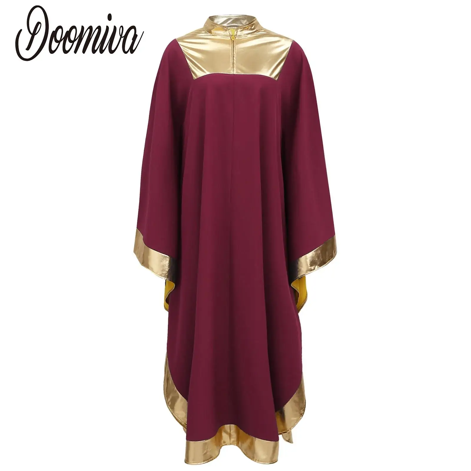 

Men Church Worship Praise Robe Performance Costume Cassock Robe Priest Dress for Halloween Baptism Judge Pastor Cosplay Party