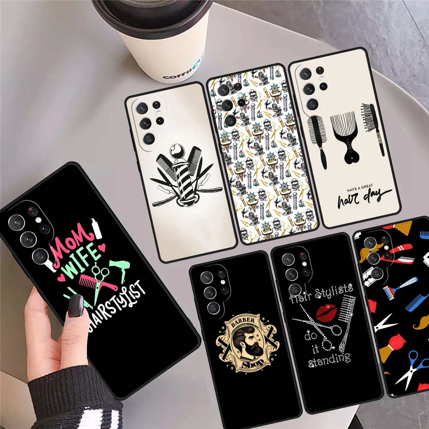 

Чехол для телефона-стилиста парикмахерской для Samsung Galaxy S24 S25 Ultra 23 S22 Plus S21 FE S20 Note 10 Pro Note 20