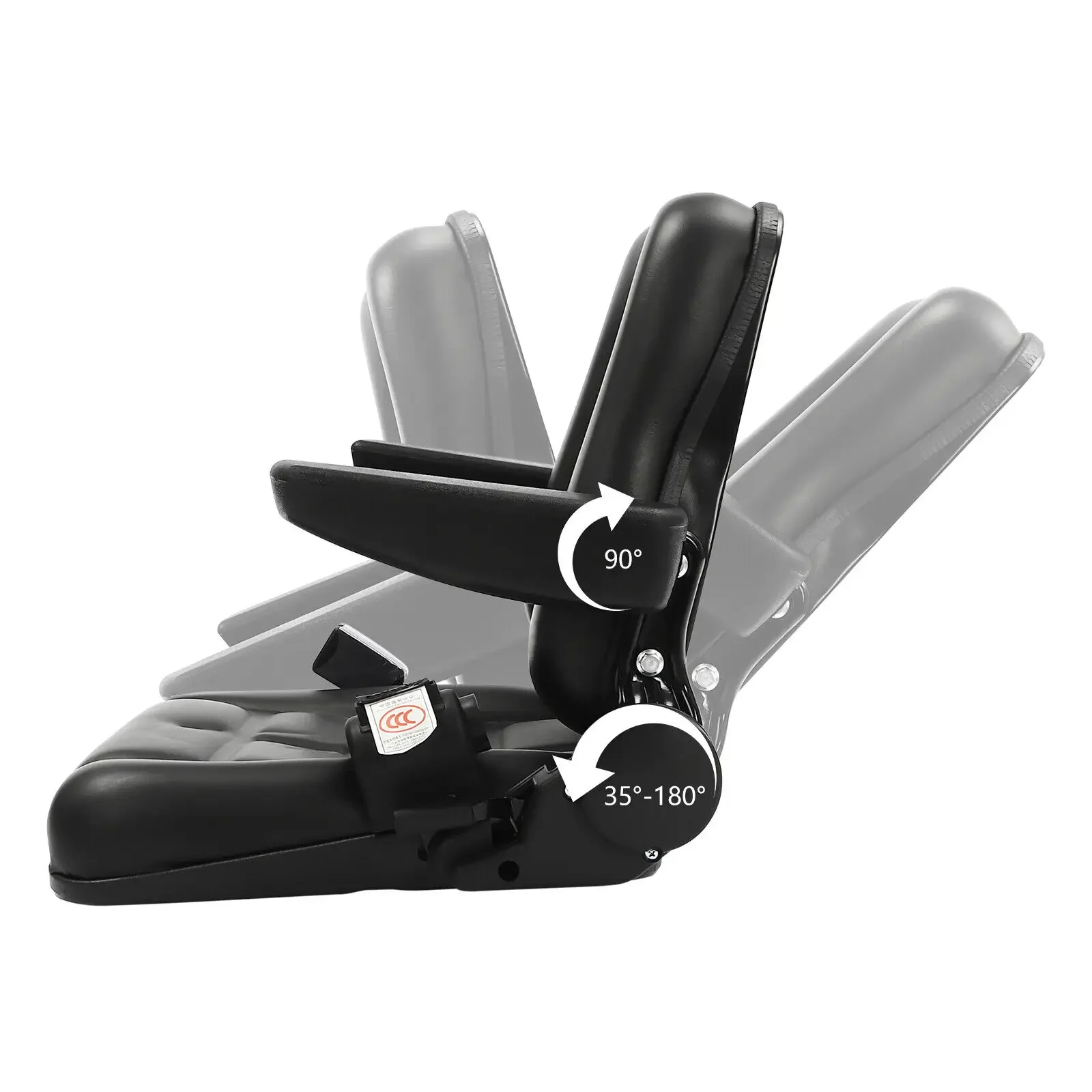 Ergonomic Tractor Seat - Auto-Locking Seatbelt System + Supportive Armrests + Force Optimization