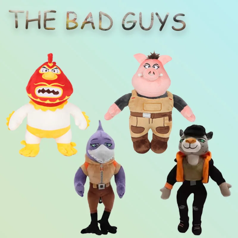 Les méchants 2 requin cochon Doom Kitty chat jouets en peluche marchandise de film recueillir des cadeaux décoratifs réalistes pour les enfants et les amis