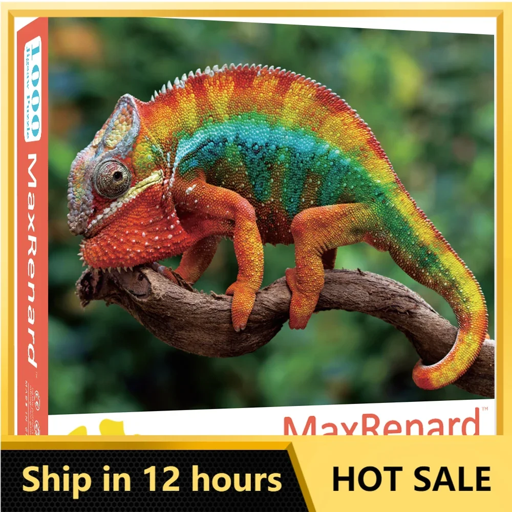 

MaxRenard 68*49cm Jigsaw Puzzle 1000pcs Adult Animal Toy Chameleon Family Game Home Decoration Gift Art Puzzles Adults Toys