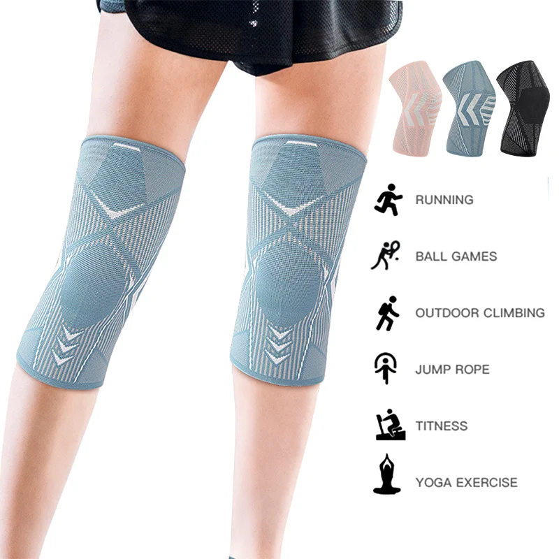1 Paar Sport-Knieschoner, Kompressions-Knieschützer, atmungsaktiv, für Laufen, Gelenkschutz, rutschfest, Yoga, Volleyball, Kniebandage