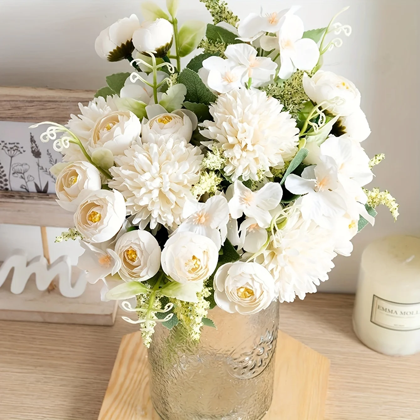 

Artificial Hydrangea Flowers Scrapbook Silk Tea Rose buds Vase Home Room Decor Valentine Wedding Bouquet DIY Gift Prop Garland