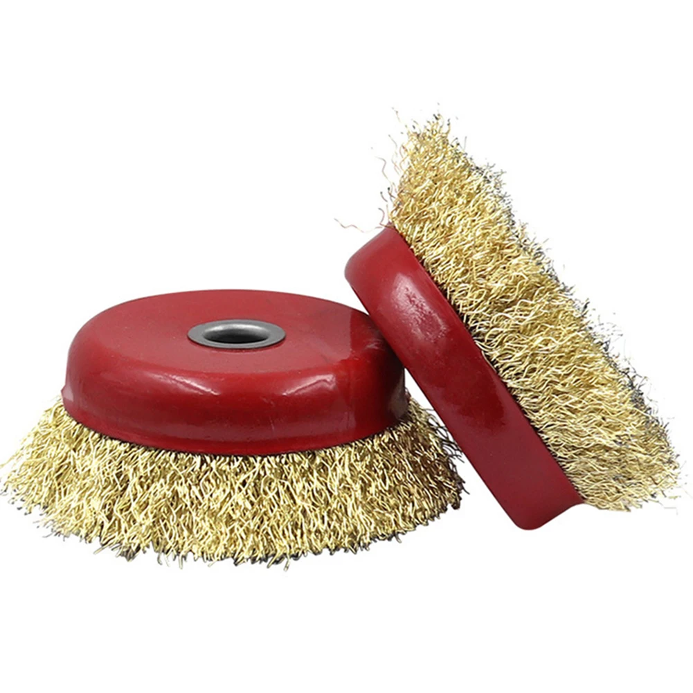 Brush Steel Wire Brush Home Grinding Wheel 1 * Copper Plated Copper/Red Derusting Deburring Steel Wire For Petroleum