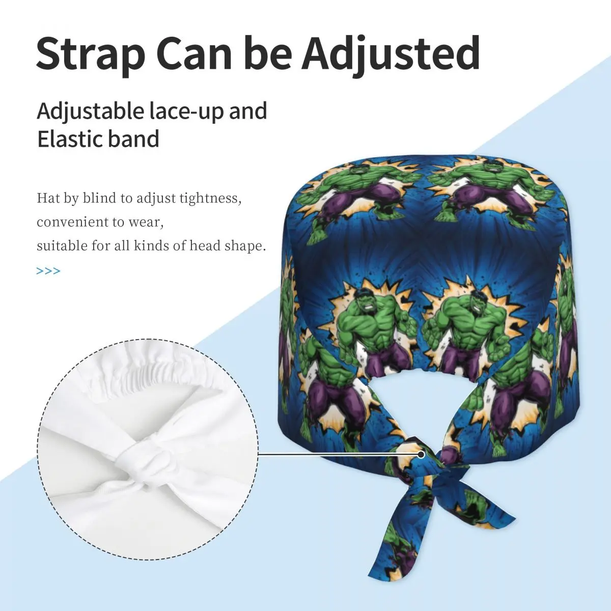 Boné de trabalho de enfermagem respirável Hulk personalizado bonés cirúrgicos unissex enfermeira médica boné verde-salgado trabalho esfrega chapéu hospital farmácia