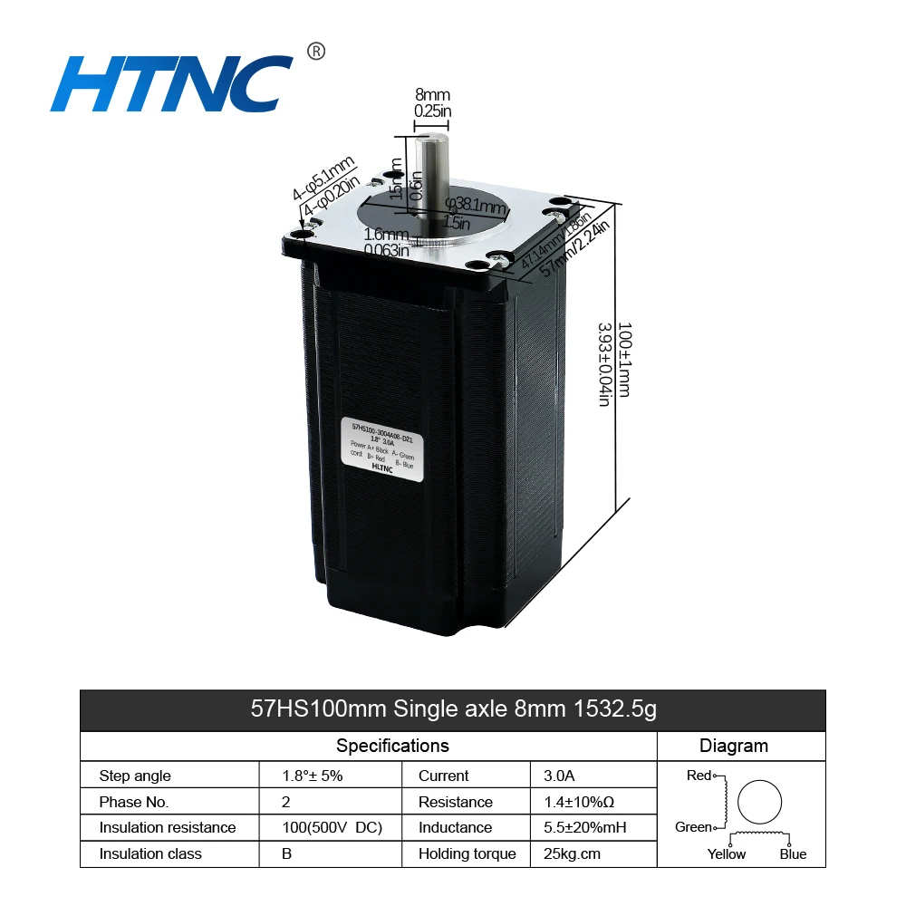 Nema 23 Stappenmotor 20-50 V DC Motoren 1.2Nm 2Nm 2.2Nm 2.5Nm 3Nm 3A 4 Draden Nema23 Stappenmotor Voor CNC 3D Printer