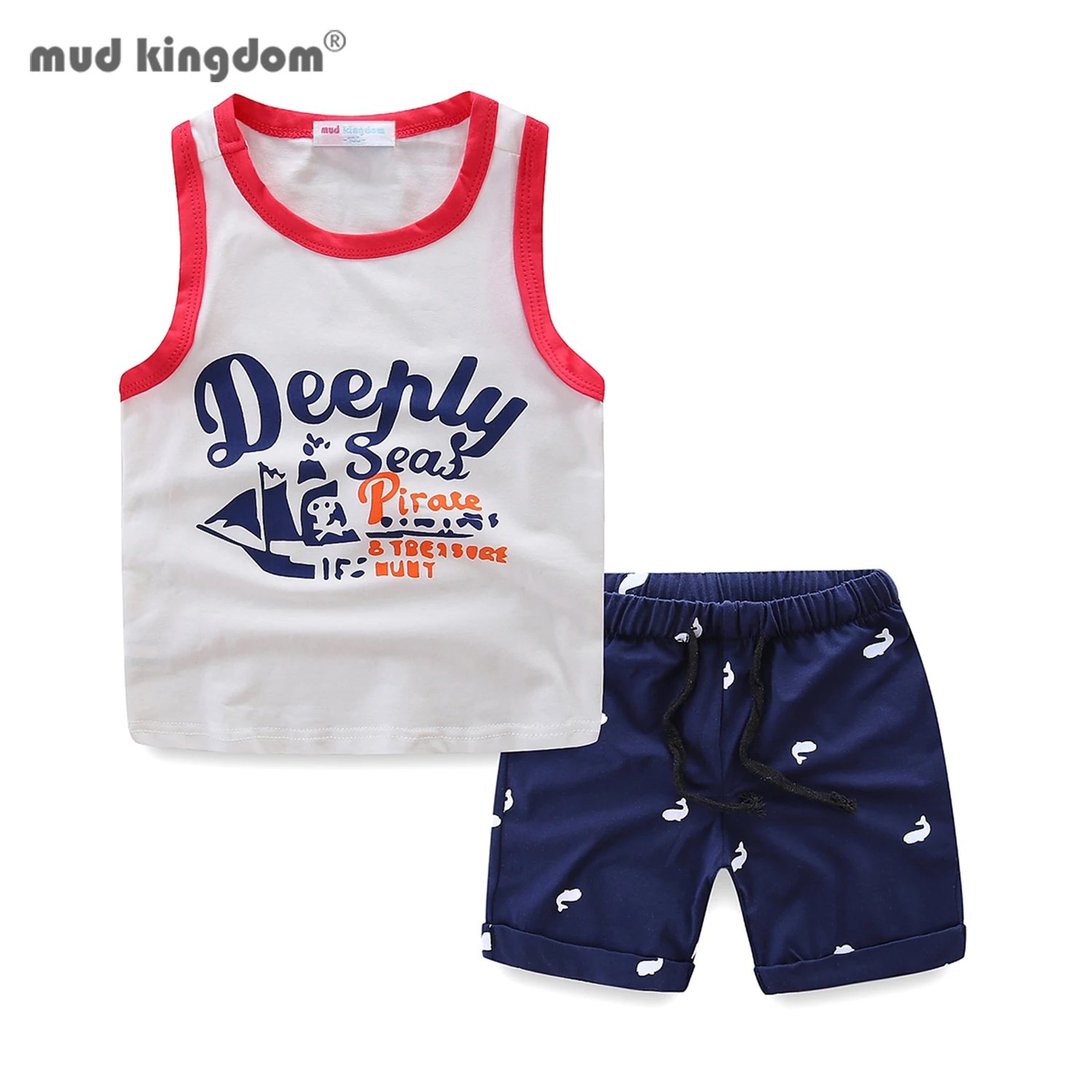 

Mudkingdom Boys Summer Outfits for Little Boys Cartoon Printing Tank Top and Shorts Set Summer Casual Cute Clothing Cute