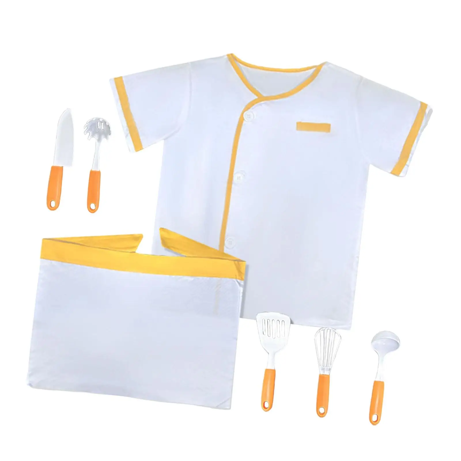 Children Chef Costume Party Favor Kitchen Playset for Boys Girls 3+ Year Old