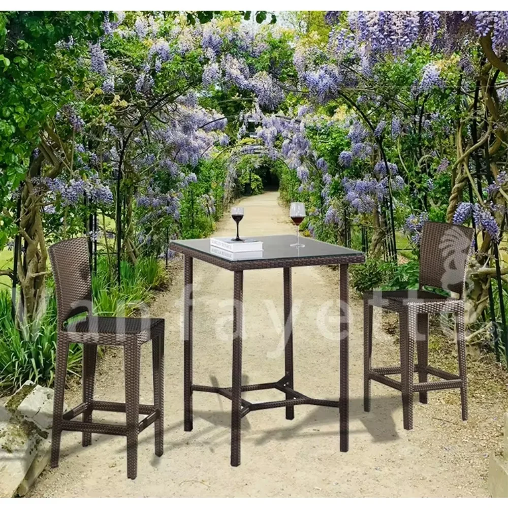 طاولة بار حديثة طويلة وكرسي مجموعة أثاث بار منزلي طاولة كوكتيل قابلة للطي للاستخدام في الفندق #2