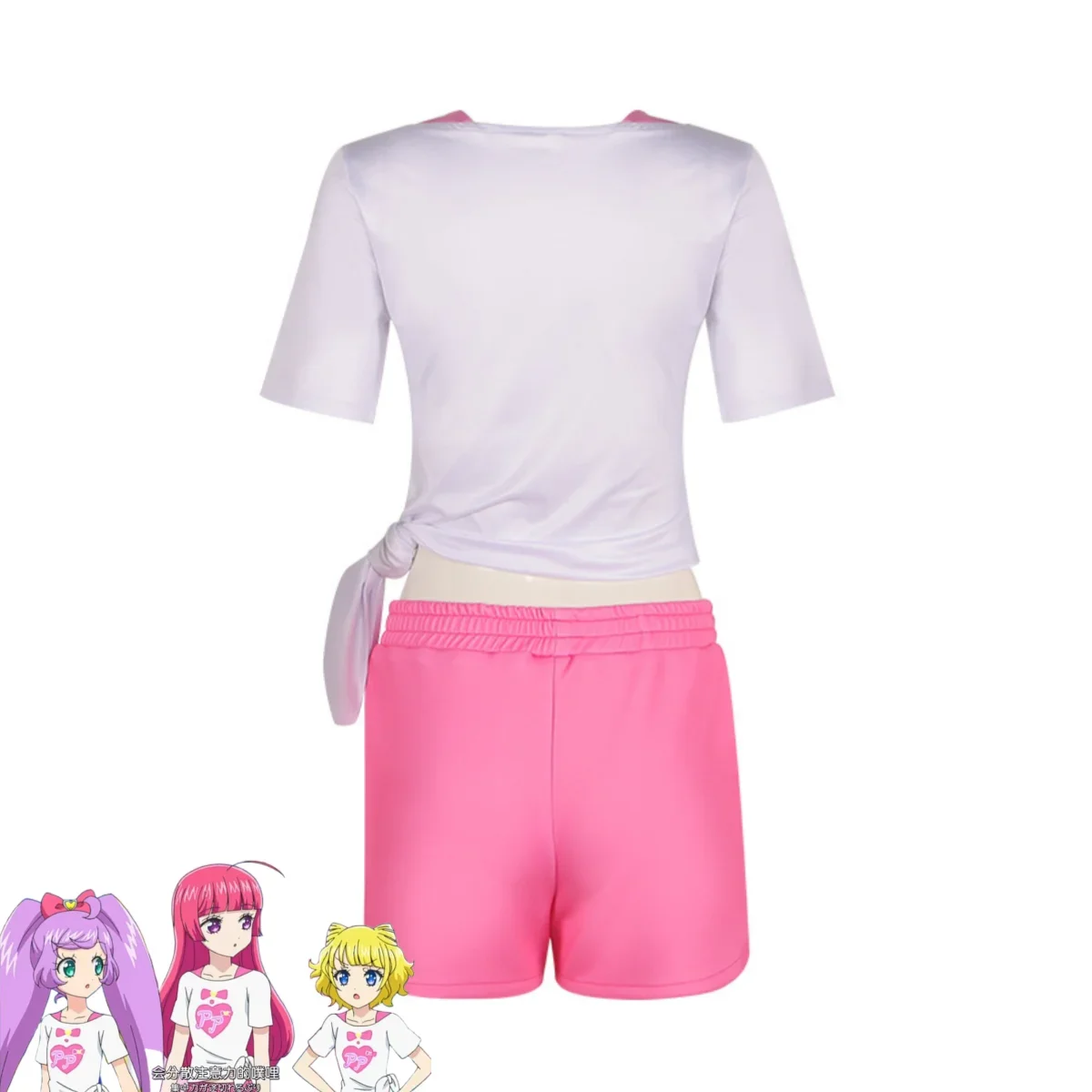 Anime Pripara Hojo Sophy Manaka Laala Minami Mirei SoLaMi♡SMILE Cosplay Costume T-shirt Shorts Wig Woman Sexy Lovely Daily Suit