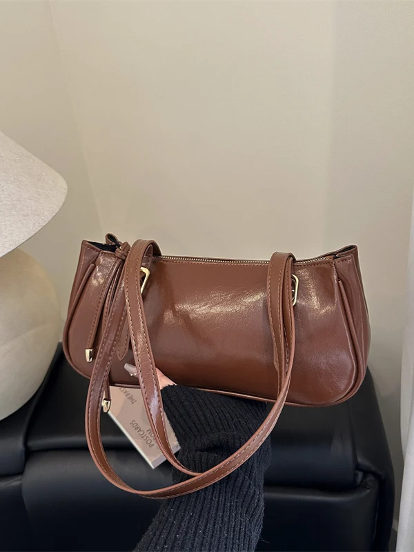 Retro Pillow Bag Women's High-End Fashion Underarm Bag Daily Outdoor Single Shoulder French Bread Bag Handbag