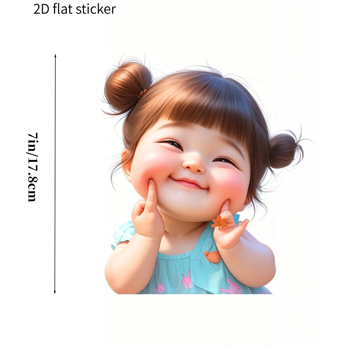 2D Flat Waterproof Vinyl Decals Cute Chubby Girl Cartoon Stickers Fit Car Bumper Moto Laptop Wall Window DIY Styling Accessories
