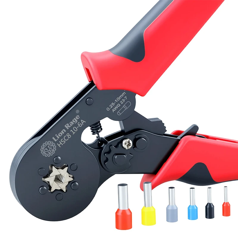 Draht-Crimpzange 0,25–10 mm2 AWG22–8 Aderendhülsen-Rohrklemmen-Crimper für elektrische Haushalts-Crimpkapazität bis zu 10 mm2 – Detail 6