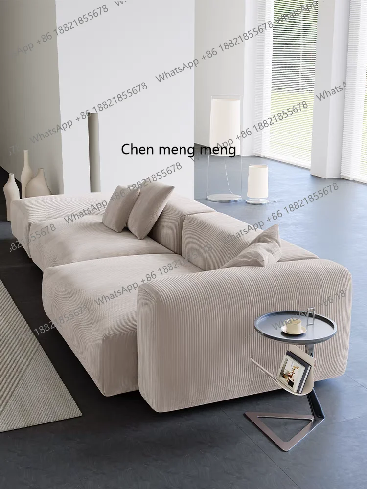 Removable and washable corduroy tofu sofa free combination sofa module straight combination - view 2