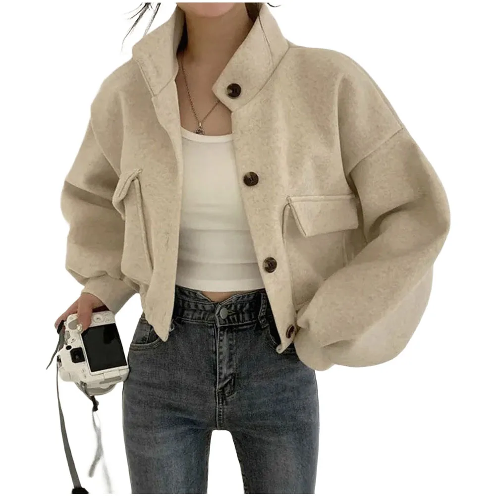 Spring Autumn Wear Cropped Jackets Available In Multiple Sizes Party Wear Casual Long Sleeve Jacket Jacket For Casual Outing