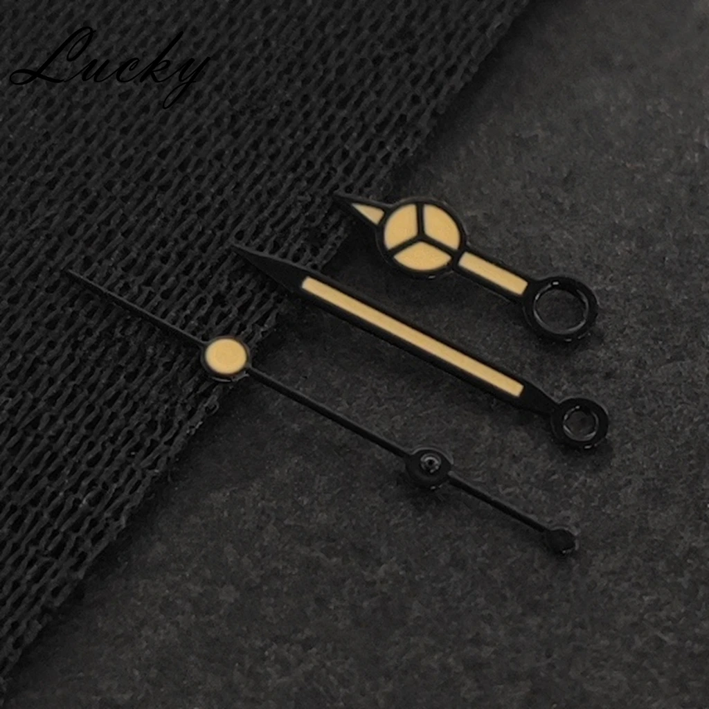 High Quality Retro NH35 Black Orange Hands Green Luminous Watch Hands Fit NH35/NH36/4R/7S Movement Watches Pointers