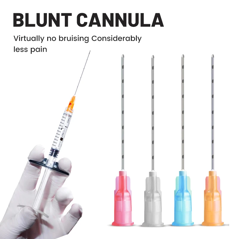 Disposable Blunt Tip Cannula Needle For Hypodermic Filler Injection 18G 21G 22G 25G Uric Acid Facial Filling Nose 2pcs/pack*10