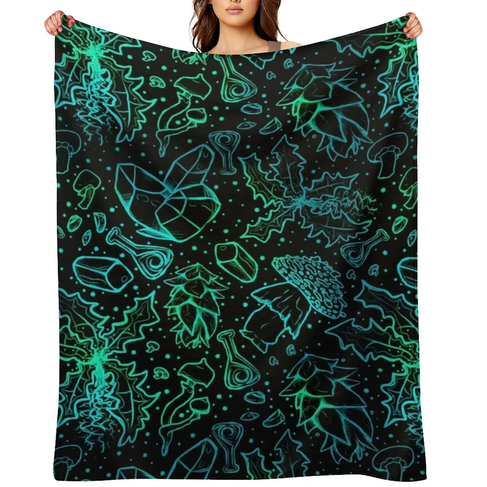 

Alchemy Blackreach Version Fantasy Mage College Scrolls Elder Fantasy Online RPG Oblivion DnD Throw Blanket Tourist Blankets