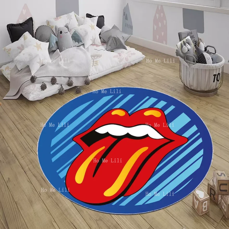 Lips Logo, Stones, Themed Rock Rug, Legend Bands, Popular Floor Home Decor Modern Custom Music Themed Carpet