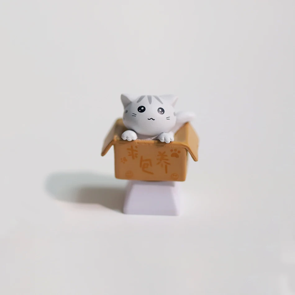 Cute Cat Key Cap Cartoon Handmade Mechanical Keyboard Caps Accessories Personalized Cherry MX Artisan Custom Pink PBT Keycap