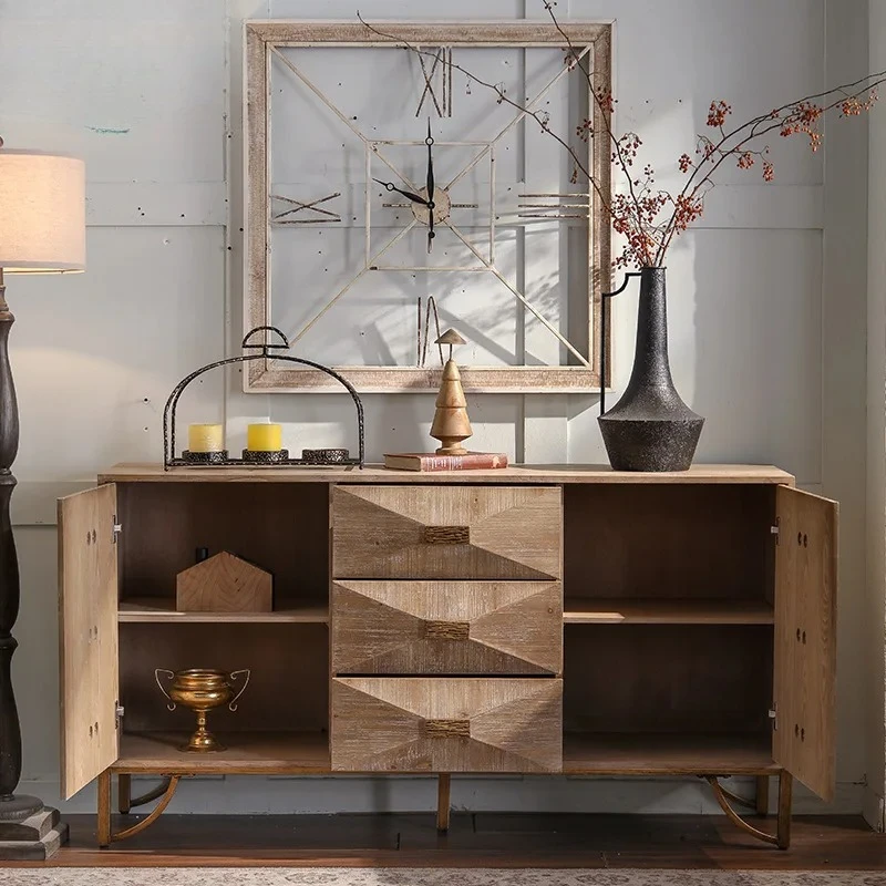 

Pastoral - style log - color antique - door living room decorative cabinet, household partition shoe cabinet, storage cabinet