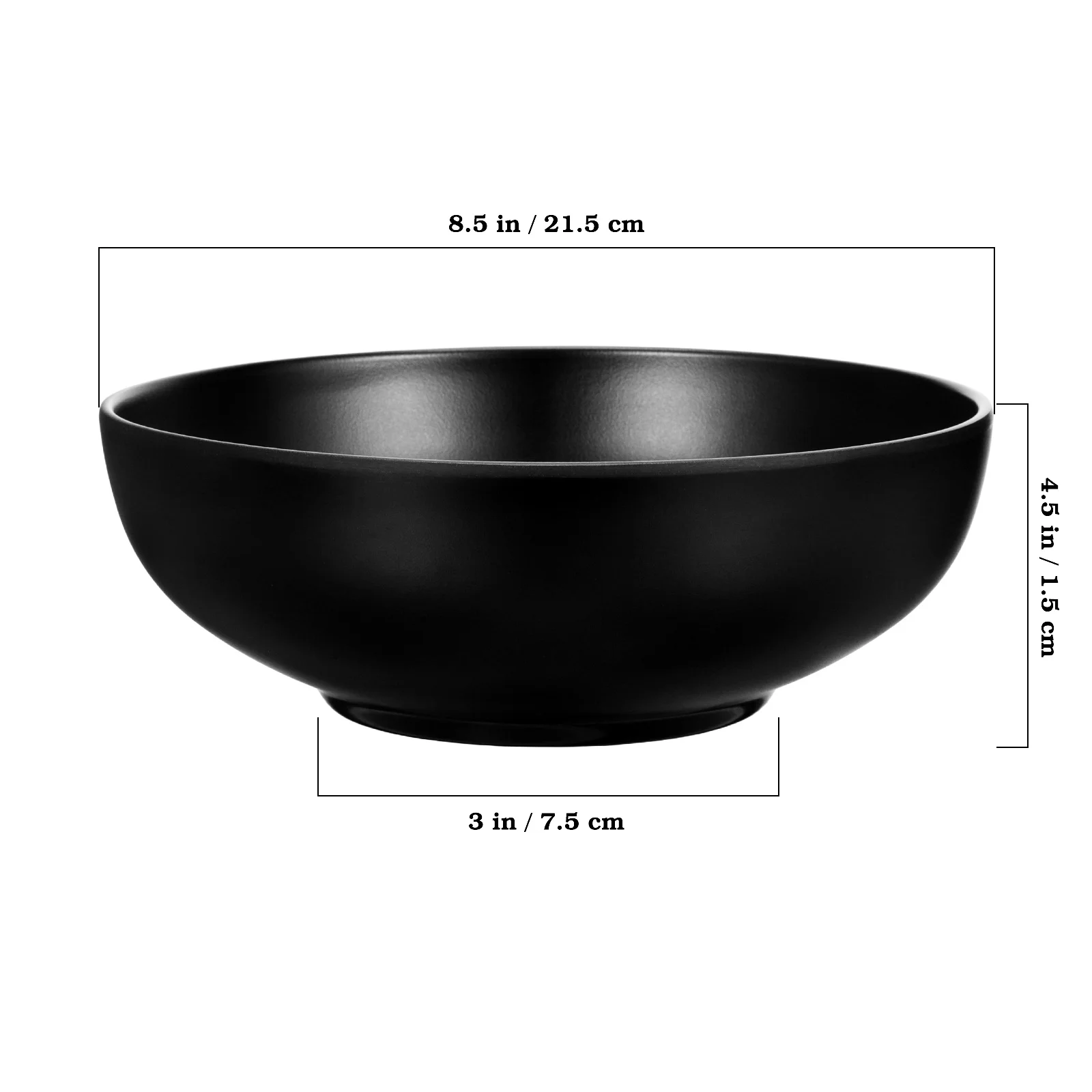 Japanese Ramen Bowl Black Melamine Tableware Imitation Porcelain Noodle Soup Container A5 Size for Home Restaurant Use