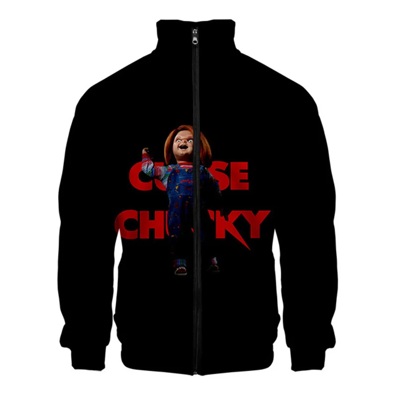 Coats Horror Movie Chucky Stand Collar Jackets Seed of Chucky Sweatshirt Cosplay Costume Long Sleeve Zipper Hoodies