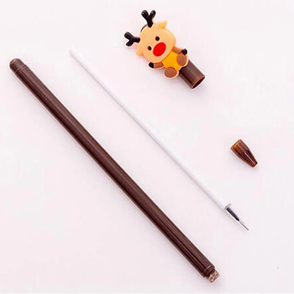 

20 шт., рождественские гелевые ручки, набор милых мультяшных ручек для письма для студентов, школьные принадлежности, подарок Санта-Клаус, Лось, снеговик