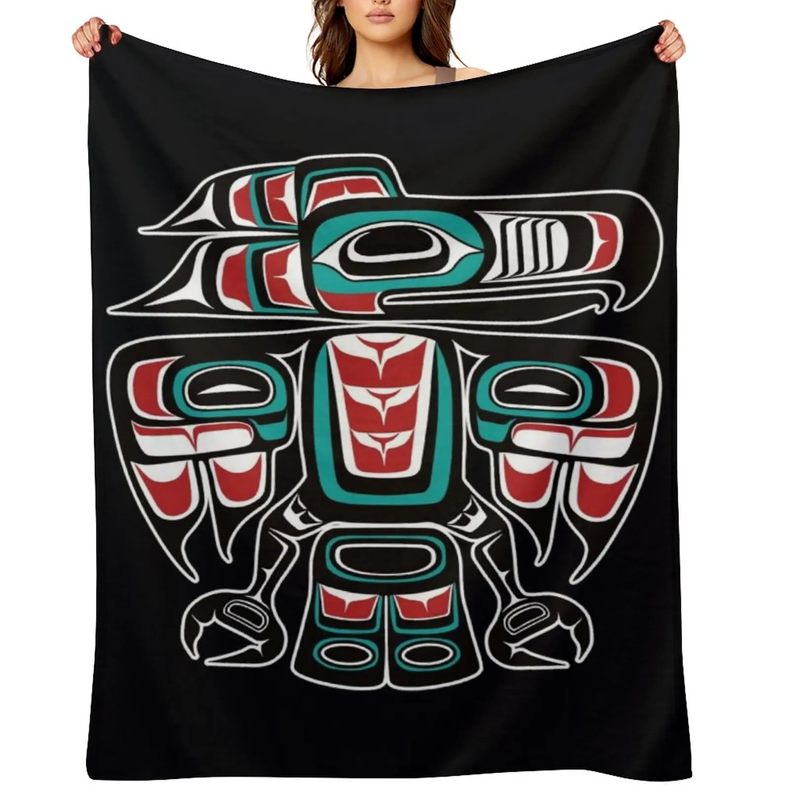 

Haida Tlingit Native Raven Totem \t Throw Blanket Luxury Thicken Luxury Furry Luxury Brand Blankets